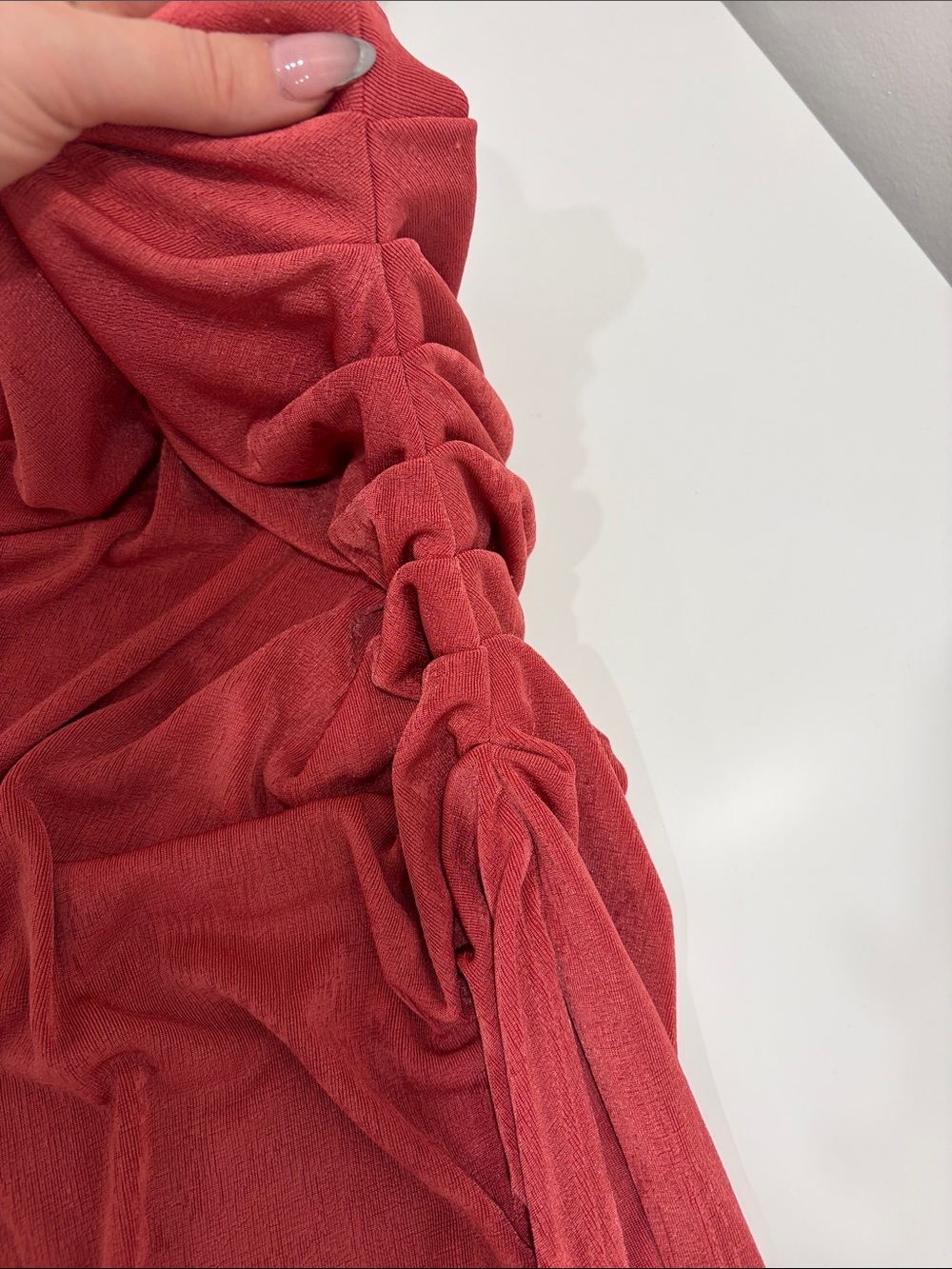 Forever 21 Red Ruched Two-Piece Skirt Set - Picture 4 of 6